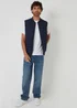 Threadbare Navy Quilted Hybrid Gilet - M Image 3