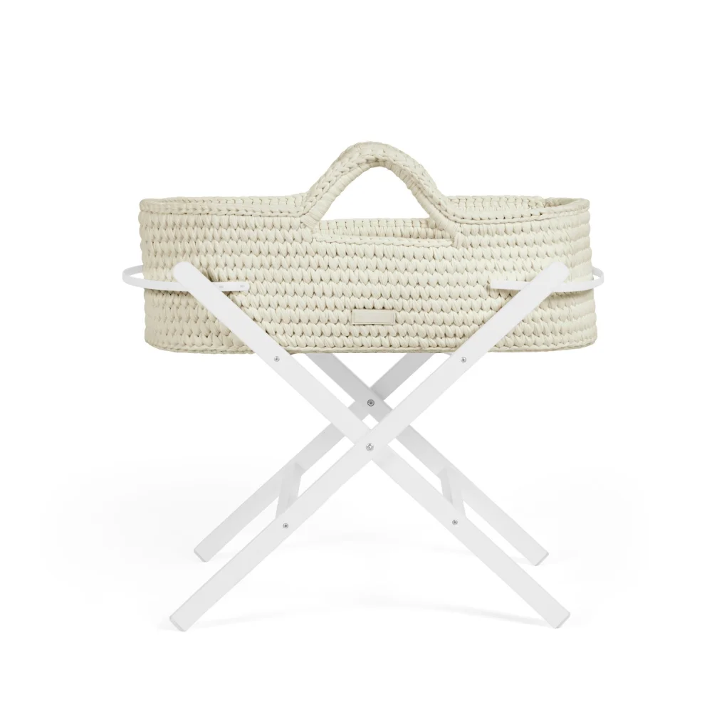 Ickle Bubba Cream Nova Moses Basket & Stand - One Size Image 1