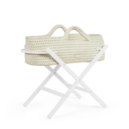 Ickle Bubba Cream Nova Moses Basket & Stand - One Size Image 2