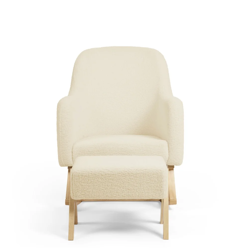 Ickle Bubba Cream Roxby Nursery Chair and Stool - One Size Image 2