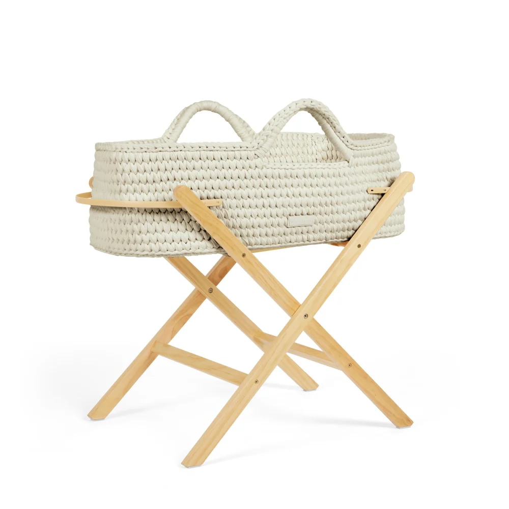 Ickle Bubba Cream Nova Moses Basket & Stand - One Size Image 2