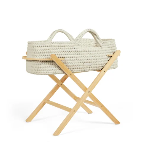 Ickle Bubba Cream Nova Moses Basket & Stand - One Size Image 2