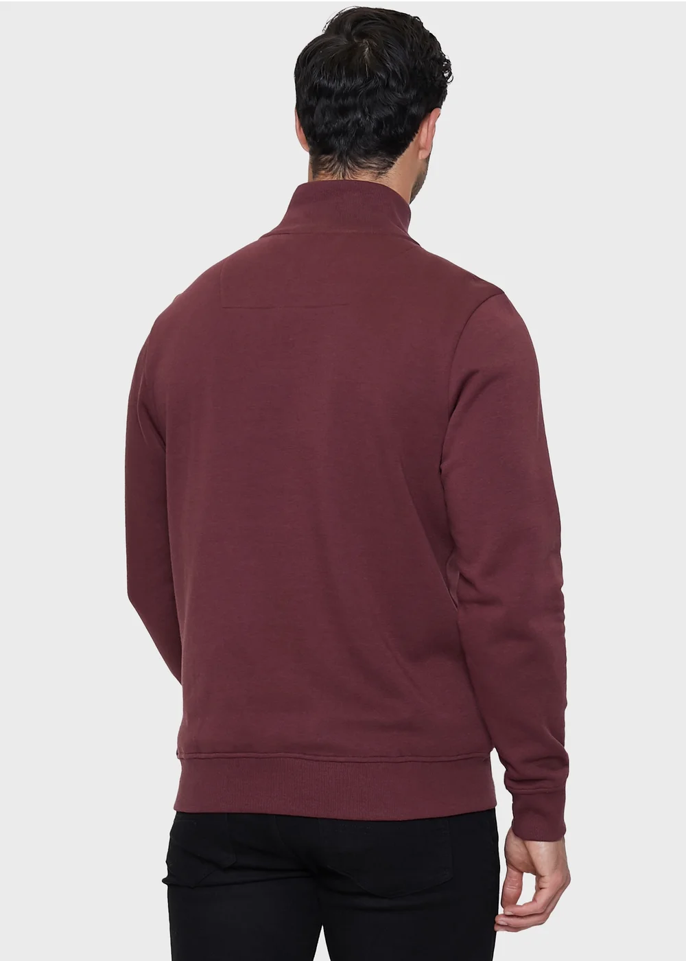 Threadbare Burgundy Quarter Zip Sweatshirt - XL Image 2