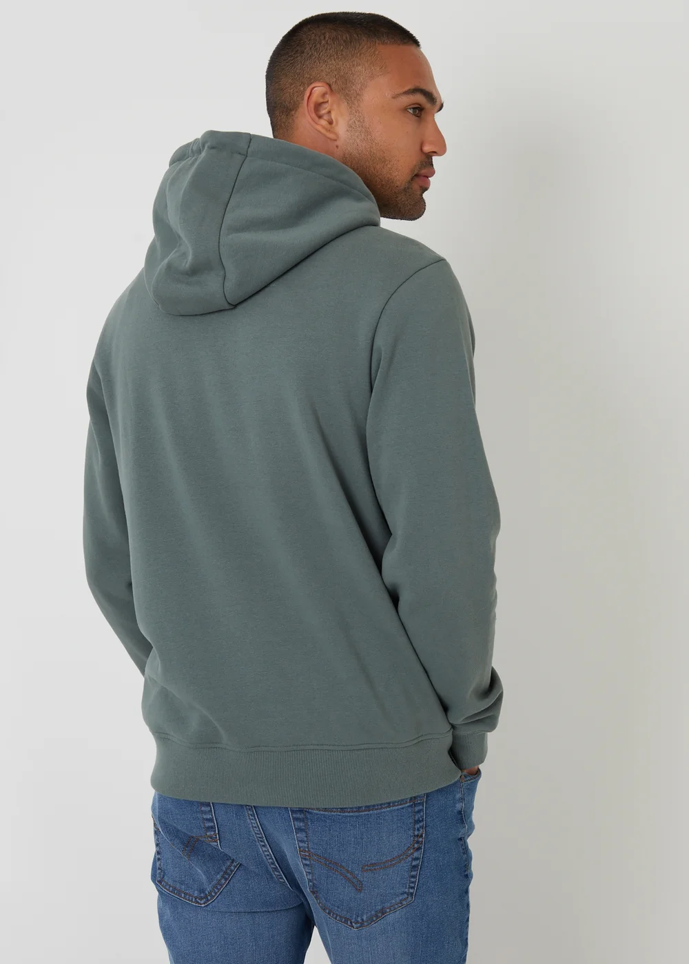 Threadbare Dark Blue Cotton Blend Pullover Hoody - S Image 2