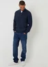Threadbare Blue Mock Tee Funnel Neck Cable Knit Jumper - Medium Image 3