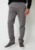 Threadbare Dark Grey Ravello Straight Leg Canvas Trousers With Stretch - 34/L32 Image 1