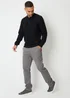Threadbare Dark Grey Ravello Straight Leg Canvas Trousers With Stretch - 34/L32 Image 3