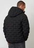Threadbare Black Hooded Quilted Jacket - L Image 2
