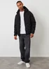Threadbare Black Hooded Quilted Jacket - L Image 3