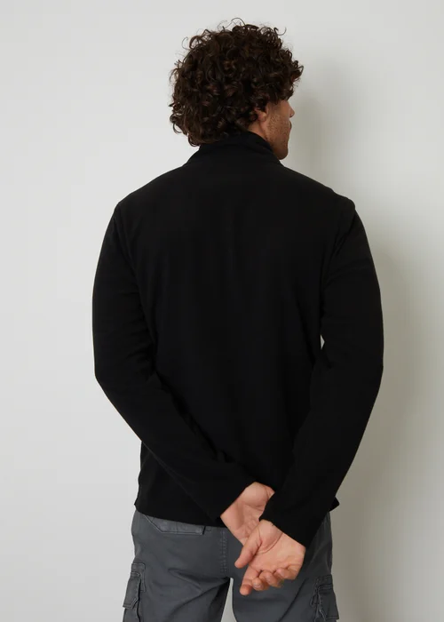 Threadbare Black Blade Quarter Zip Fleece Sweatshirt - XL Image 2