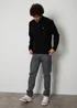 Threadbare Black Blade Quarter Zip Fleece Sweatshirt - XL Image 4
