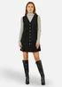 Yumi Black Cord Button Through Pinafore Dress With Pockets - 14 Image 1