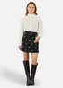 Yumi Black Flower Embroidered Cord Mini Skirt - Size 12 Image 1