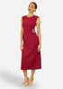 Yumi Burgundy Buckle Detail Ruched Dress - 8 Image 2
