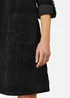 Yumi Black Cord Tunic Dress With 3/4 Sleeves & Pockets - 14 Image 3