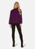 Yumi Pleated Long Sleeve Top With High Neck In Plum - Size 16 Clothing Image 2