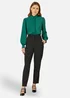 Yumi Frill High Neck Shirt In Green - Size 16 Clothing Image 1