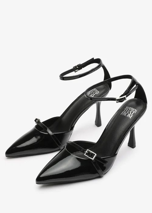 Where's That From Black Jordan Strappy Pointed Toe High Heels - Size 6 Image 3