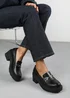 Where's That From Holly Black Chunky Loafers - Size 6 Image 1