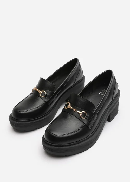 Where's That From Holly Wide Fit Black Chunky Loafers - Size 5 Image 3