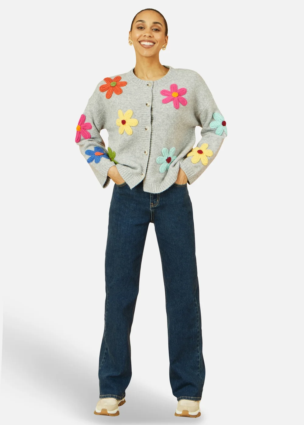 Yumi Blue Dark Wash Stretch Wide Leg Jeans - 16 Image 1