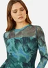 Yumi Floral Mesh Top In Green - Size 14 Clothing Image 3