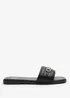 Where's That From Mackenzie Black Sliders With Geometric Metal Strap Detail - Size 6 Image 2