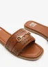 Where's That From Mackenzie Tan Sliders With Geometric Metal Strap Detail - Size 3 Image 4