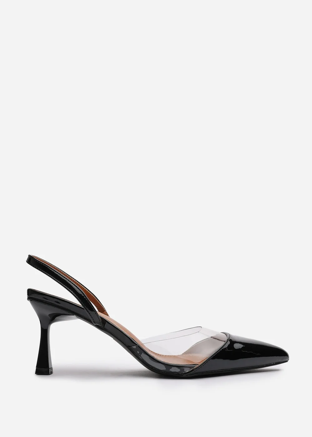 Where's That From Paige Clear Strap Slingback Heels In Black - Size 4 Image 2