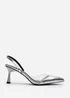 Where's That From Paige Clear Strap Slingback Heels In Silver - Size 4 Image 2