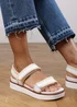 Where's That From Telma White Flatform Sandals With Velcro Straps - Size 3 Image 4