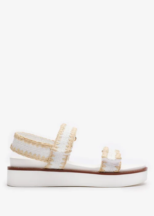 Where's That From Telma White Flatform Sandals With Velcro Straps - Size 3 Image 2