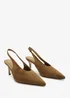 Where's That From Mira Pointed Slingback Kitten Heels In Khaki - Size 4 Image 4