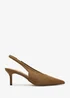 Where's That From Mira Pointed Slingback Kitten Heels In Khaki - Size 4 Image 2