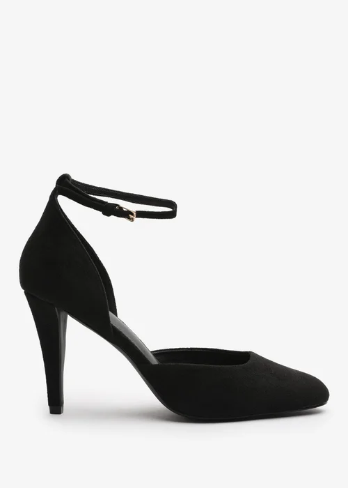 Where's That From Piper Black Suede Ankle Strap Heels - Size 8 Image 2