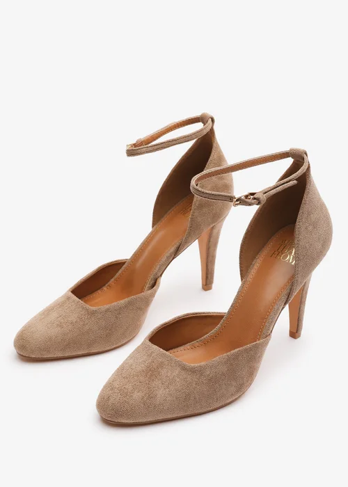 Where's That From Piper Camel Suede Wide-Fit Ankle Strap Heels - Size 4 Image 3