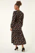 Roman Black Polka Dot Stretch Midi Dress - 18 Image 3