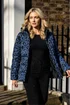 Roman Blue Animal Print Flocked Hooded Coat - 10 Image 1