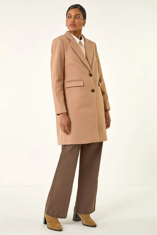 Roman Camel Tailored Single Breasted Coat - 20 Image 4