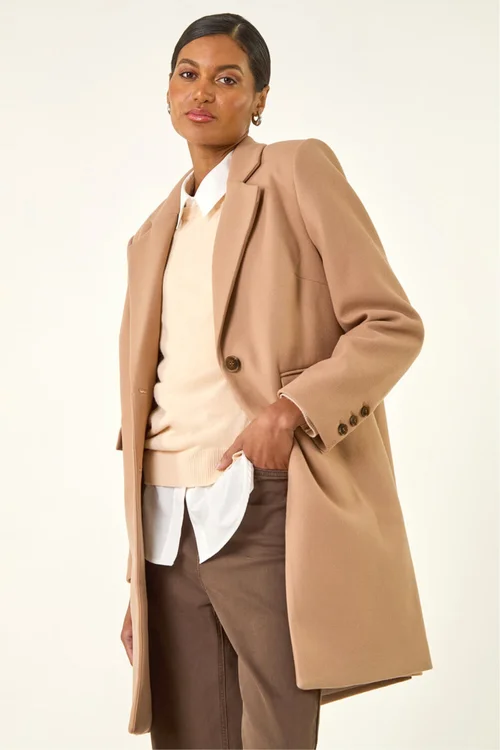 Roman Camel Tailored Single Breasted Coat - 20 Image 2