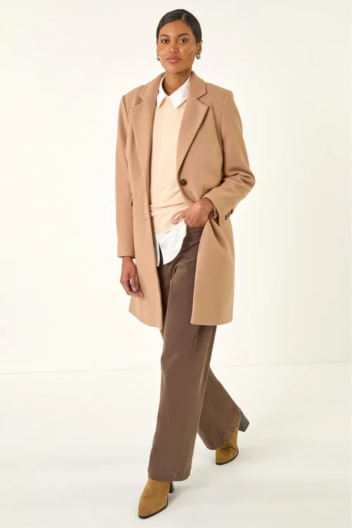 Roman Camel Tailored Single Breasted Coat - 20 Image 1