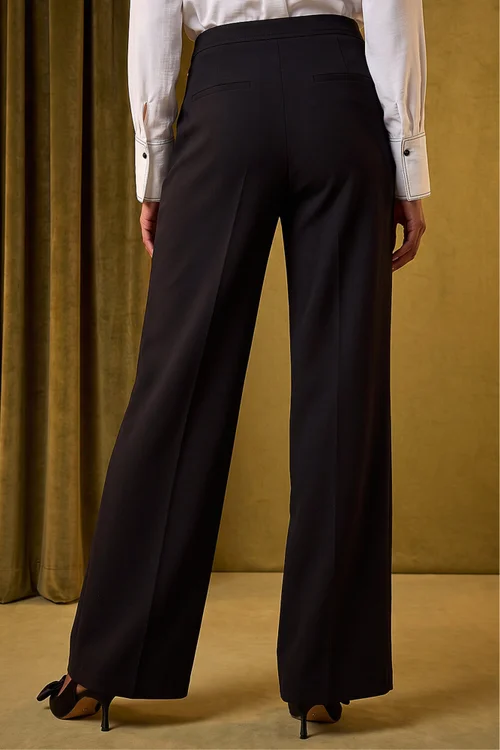Roman Black Button Pocket Full Length Trousers - 16 Image 3