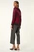 Roman Red Shimmer Colour Block Knit Jumper - Size 16 Clothing Image 3
