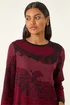 Roman Red Shimmer Colour Block Knit Jumper - Size 16 Clothing Image 4
