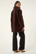 Roman Chocolate Faux Fur Longline Coat - 20 Image 3