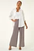 Roman Taupe Petite Wide Leg Stretch Trouser - 10 Image 2