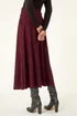 Roman Burgundy Floral Textured A-Line Skirt - Size 16 Clothing Image 4