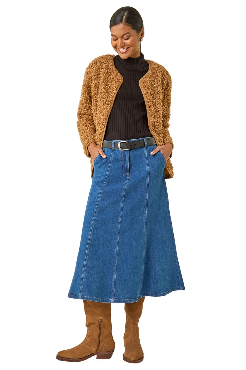 Roman Tan Faux Fur Borg Pocket Front Jacket - 16 Image 2