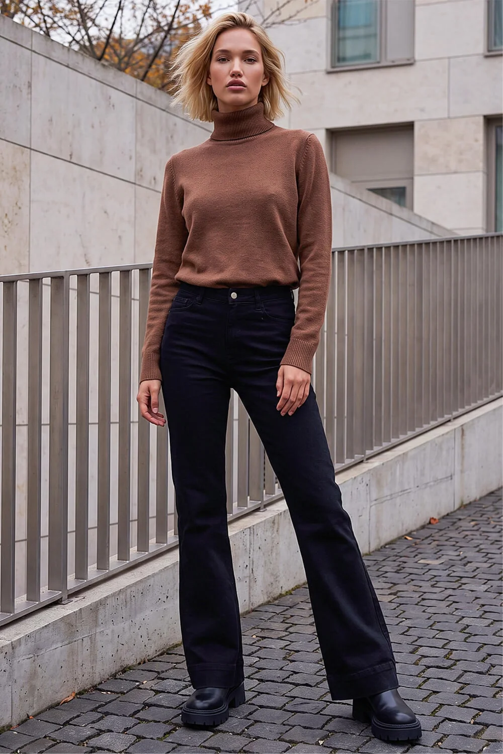 Roman Black Pocket Stretch Flare Jeans - 18 Image 2