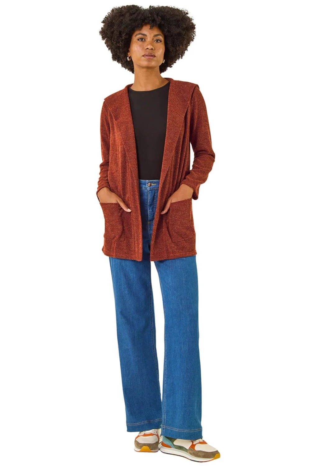 Roman Rust Longline Hooded Cardigan - Size 12 Image 2